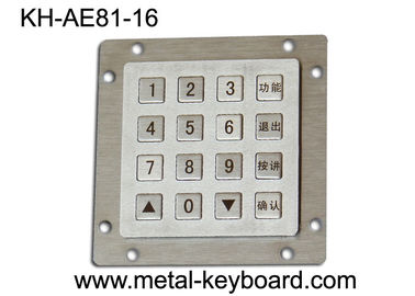 Waterproof Metallic Vandal Proof Keypad 16 Keys For Internet Public Kiosk