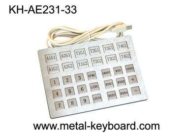 Custom Industrial Kiosk Stainless Steel Keyboard with 33 Keys