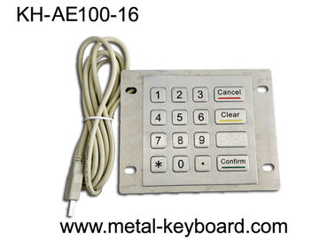 Chống bụi USB Cổng công nghiệp Bàn phím thép không gỉ với 16 phím phẳng