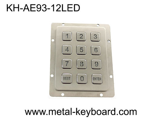 Mặt sau Bàn phím số bằng kim loại nhẹ trong ma trận 3x4 12 phím Bàn phím bằng thép không gỉ