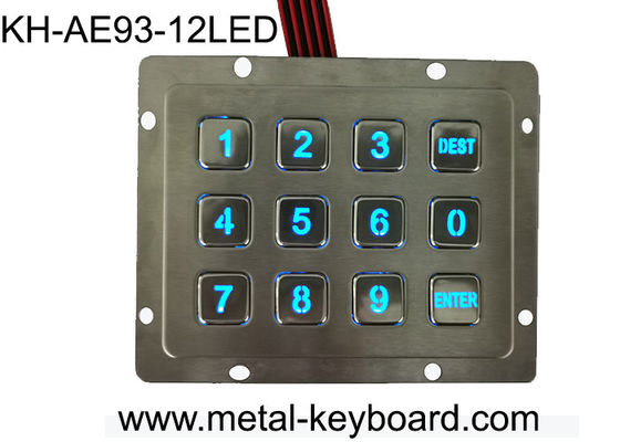 Ánh sáng 3 X 4 Giao diện 12 Key kim loại Numeric Bàn phím Thép không gỉ Để Kiểm soát Truy cập